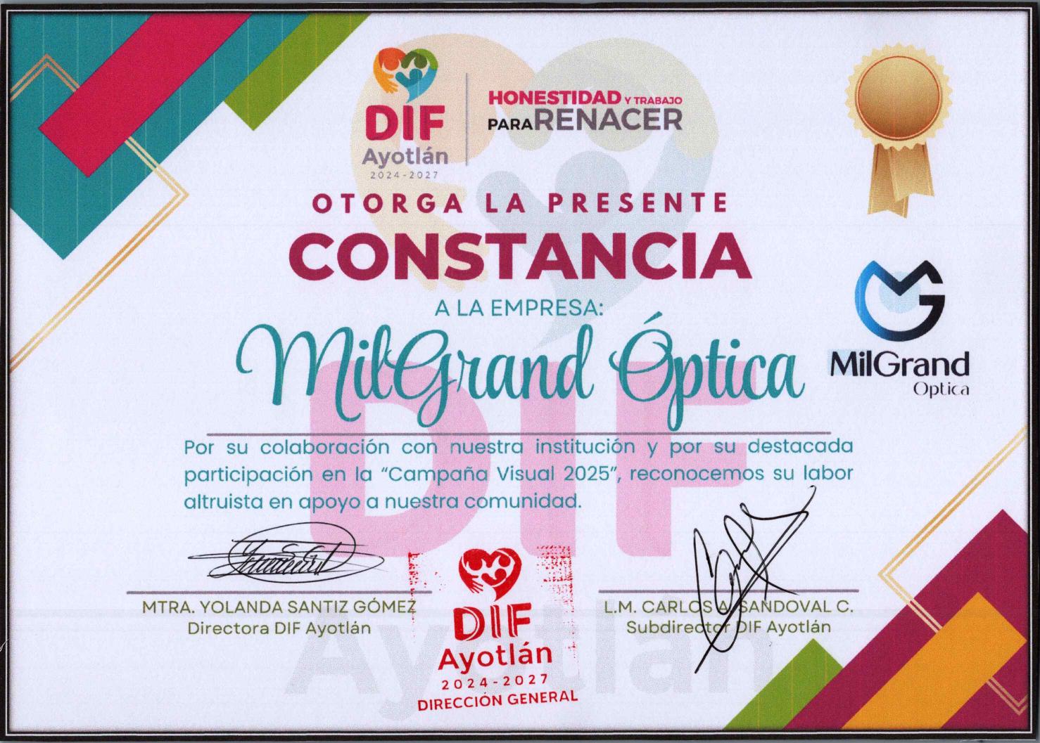 DIF Ayotlán · Constancia 2025