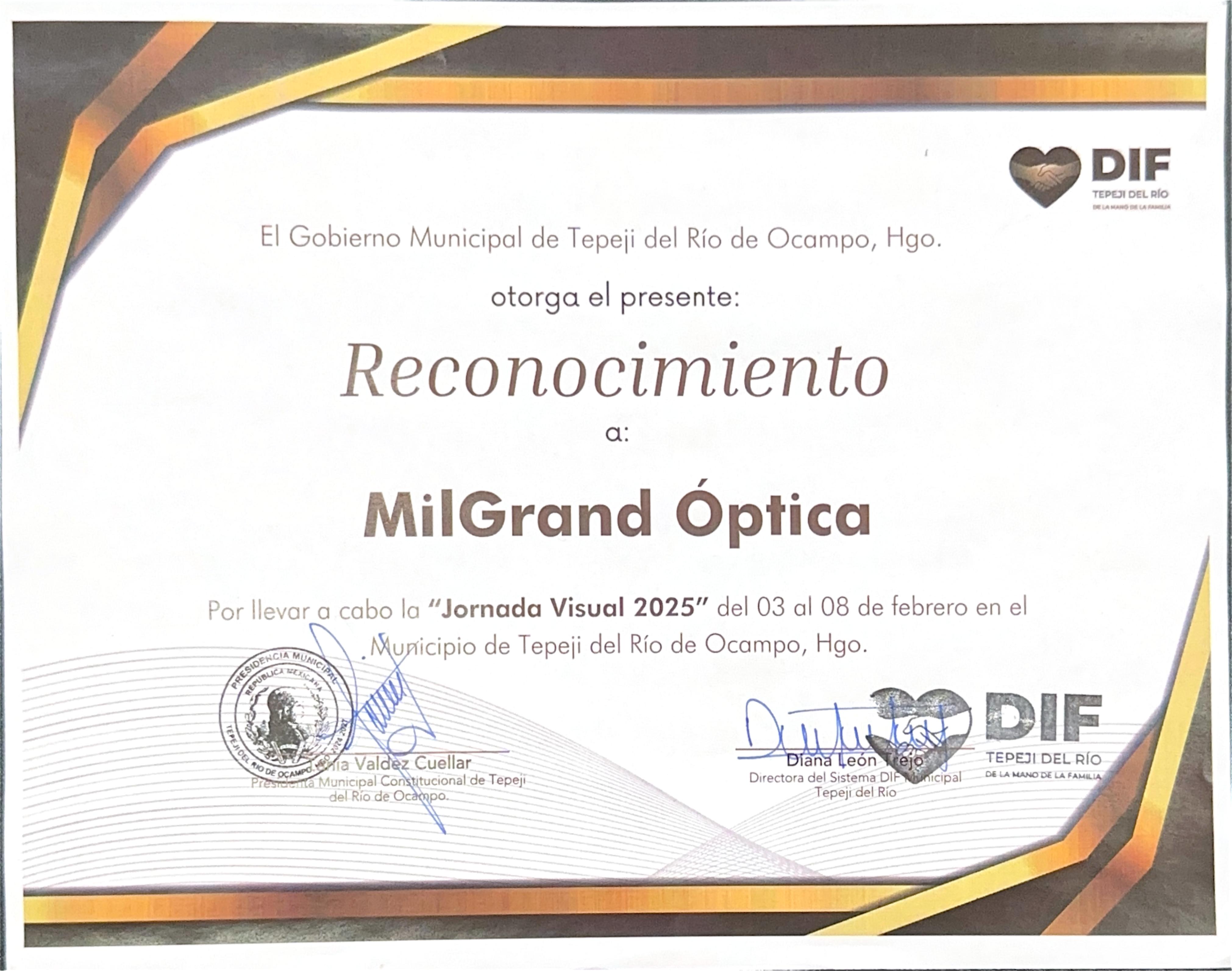 DIF Tepejí del Río · Reconocimiento 2025